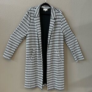 MelloDay houndstooth duster trench coat size M
